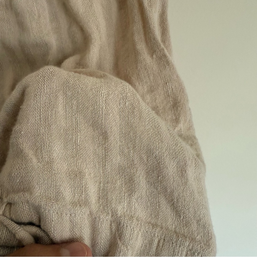 Rip Curl Striped Beige and White Linen Blend Paper Bag Pull On Shorts Sz Small - Picture 4 of 6